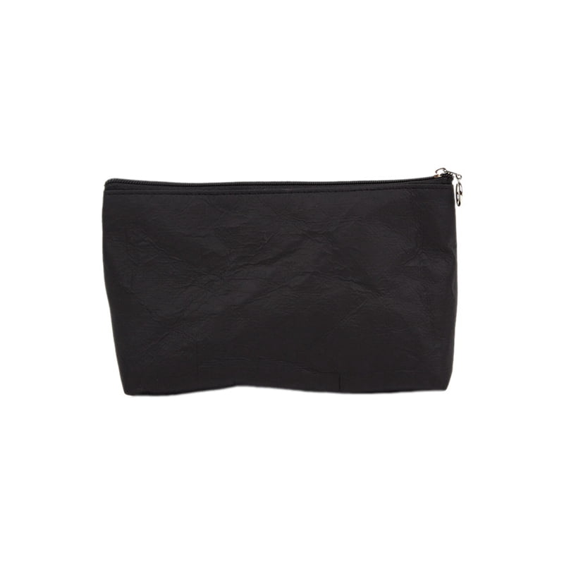 Black Paper Storage Bag, Travel Toiletries Organizer Bag, Portable Waterproof Zipper Cosmetic Bag