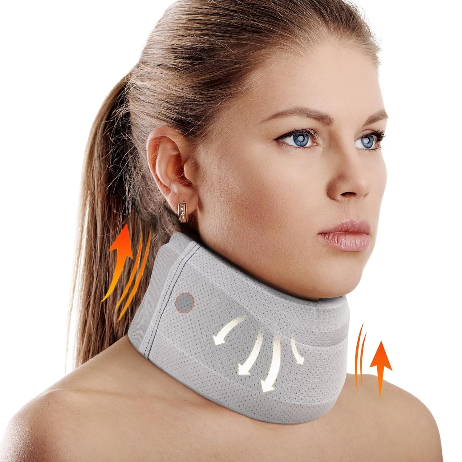 Neck Brace for Neck Pain and Support, Hard Neck Support Relieves Pain &amp; Pressure in Spine for Women &amp; Men, Wrap Align Stabilize Vertebrae Foam Cervical Collar for Sleeping (S, 3" Middle Height-Hard)