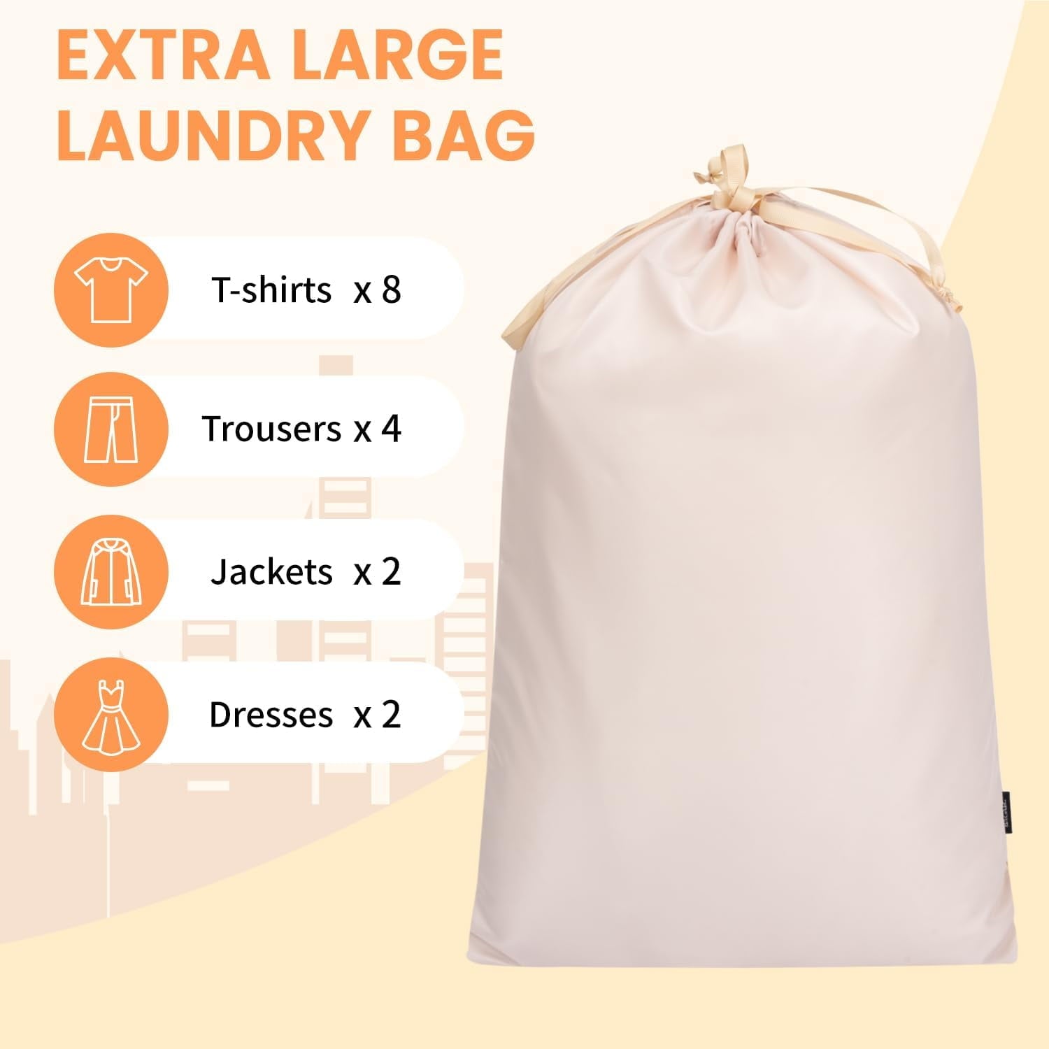 6 Set Packing Cubes Luggage Packing Organizers for Travel Accessories (Beige)