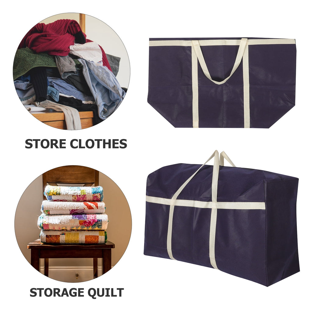 Masteelf 1Pack Travel Packing Organizers Dark Blue Cloth Non-Woven Fabric Large Capacity Zipper Design For Men And Women