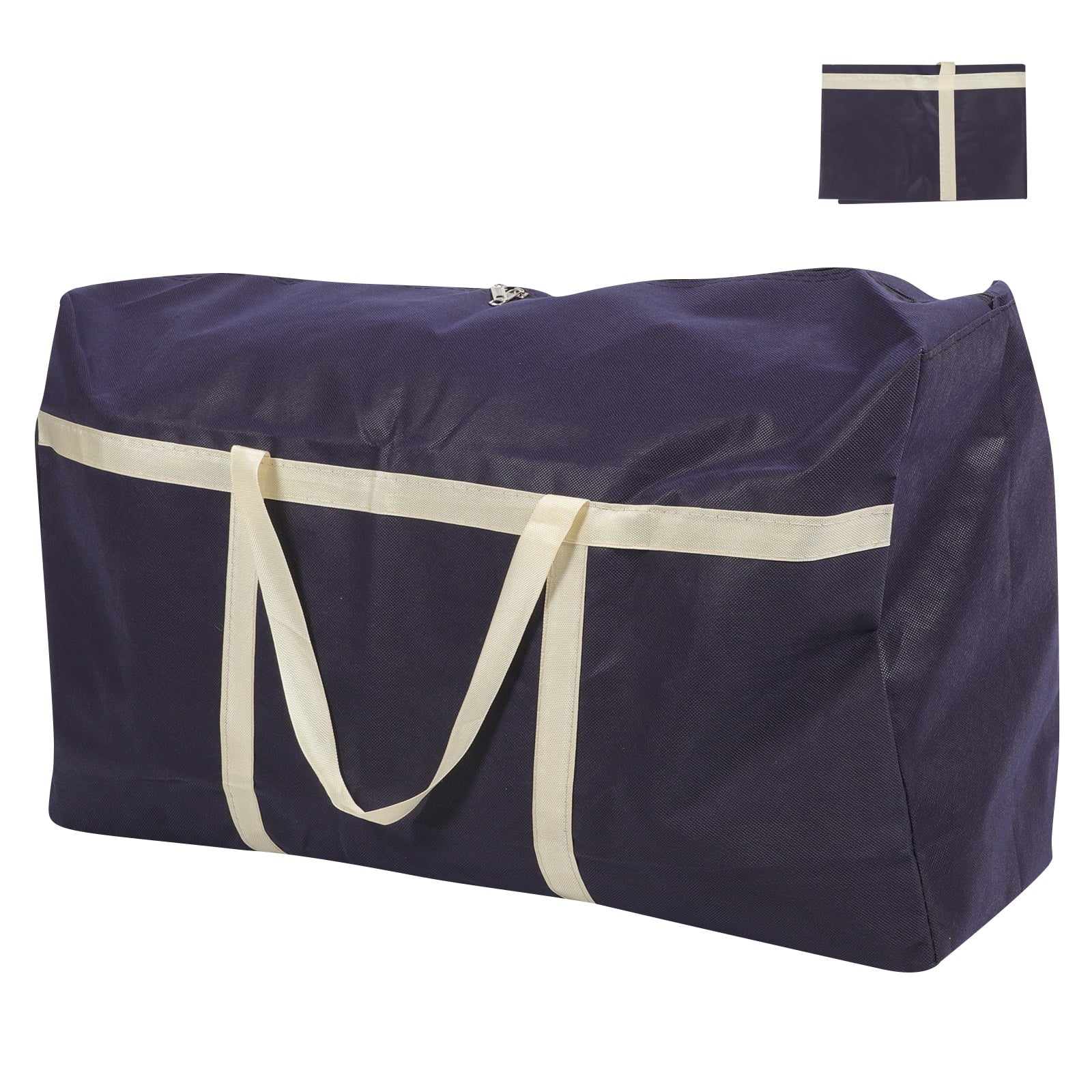 Masteelf 1Pack Travel Packing Organizers Dark Blue Cloth Non-Woven Fabric Large Capacity Zipper Design For Men And Women