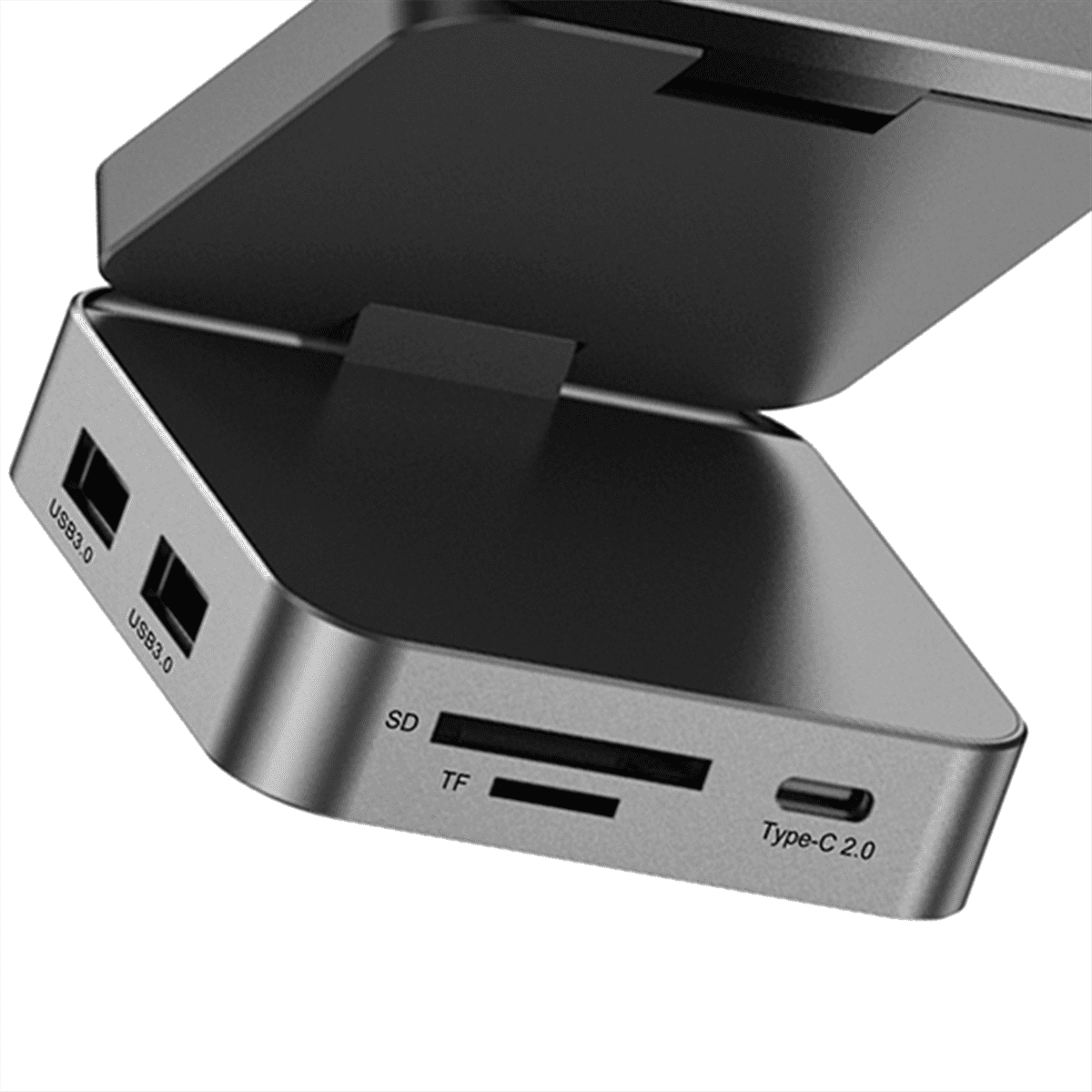 10 in 1 Docking Station Aluminum Alloy Magnetic Suction Wireless Fast Charging Hub External Computer USB Hub,1 x 10 in 1 Docking Station,Black