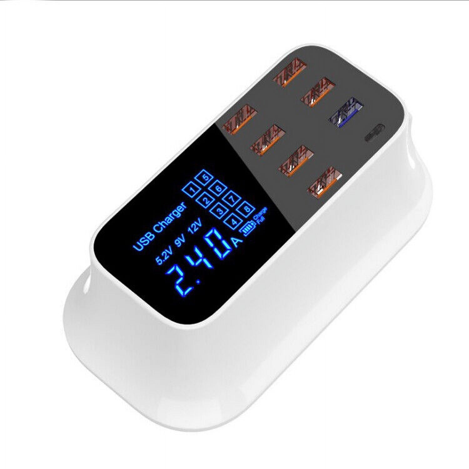 Quick Charge QC3.0 Type-C 8-Port USB Wall Charger Station LCD Display For i Pad