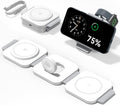 3 in 1 Charging Station for Apple Multiple Devices, Foldable Magnetic Fast Wireless Charger Dock, Travel Charging Pad for iPhone 16 15 14 13 12 Pro Max Plus Apple Watch Series &amp; AirPods 4/3/2/Pro