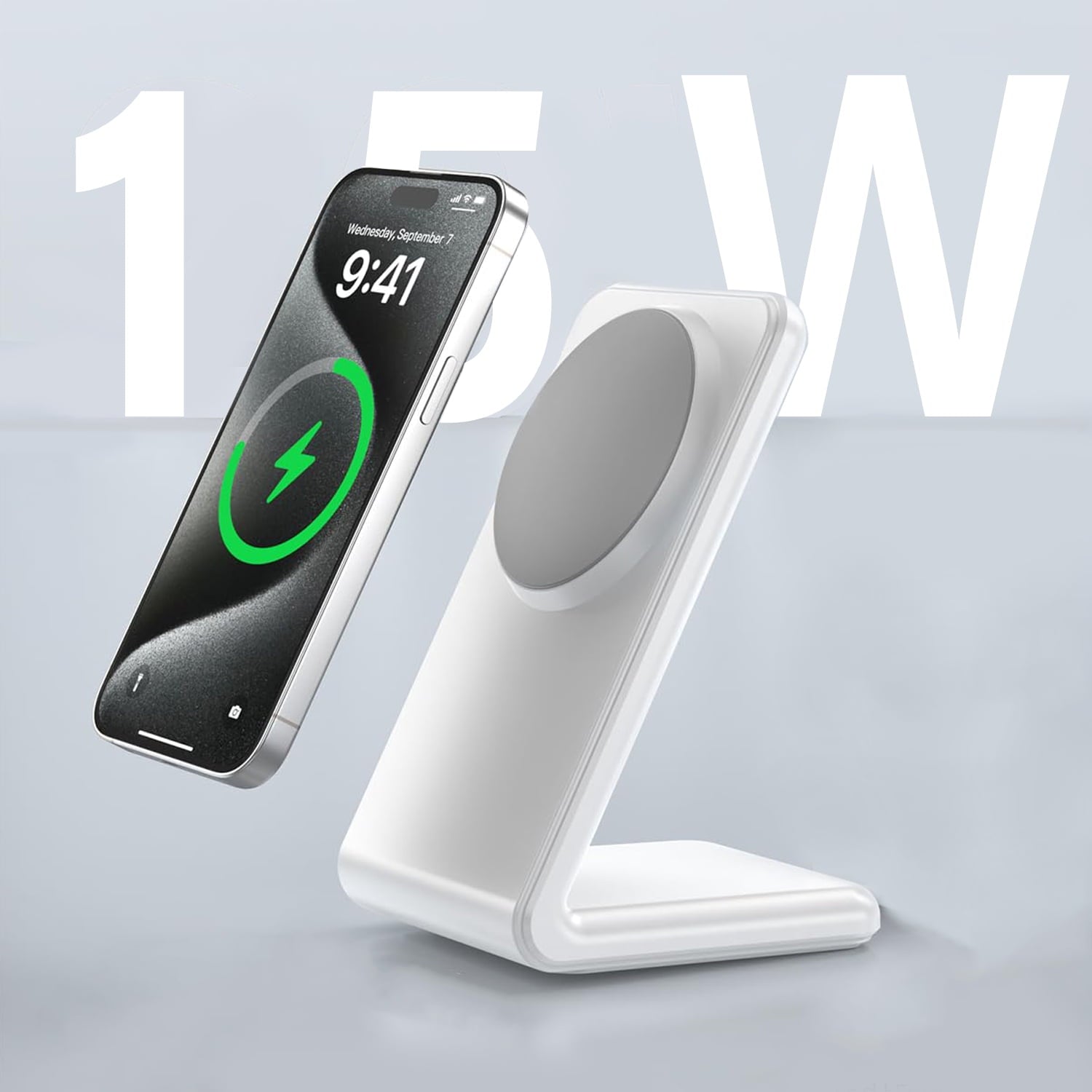 Wireless Charger for MagSafe,Minimalism Magnetic Dock Stand 15W Fast Charging for iPhone 16 15 14 13 12 Pro Max Mini Plus