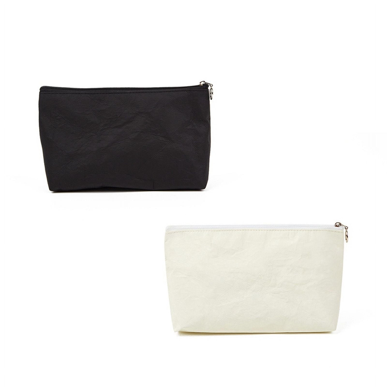 White Paper Storage Bag, Travel Toiletries Organizer Bag, Portable Waterproof Zipper Cosmetic Bag