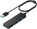 USB Hub 3.0 Splitter with 4ft Extension Cable, 4-Port Ultra-Slim Multi USB Hub