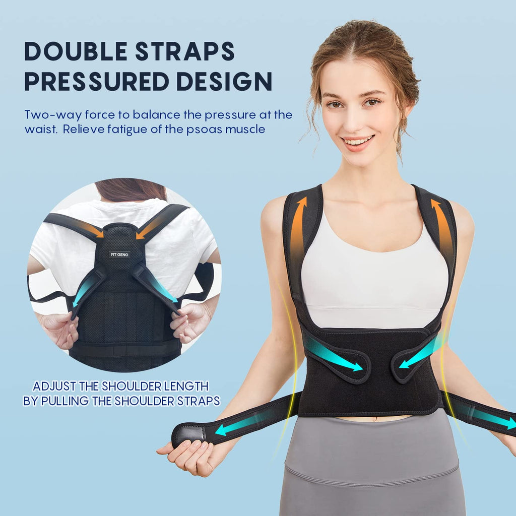 Back Brace Posture Corrector for Women and Men, Shoulder Straightener, Adjustable Full Back Support, Upper and Lower Back Pain Relief - Scoliosis, Hunchback, Hump, Thoracic, Spine Corrector
