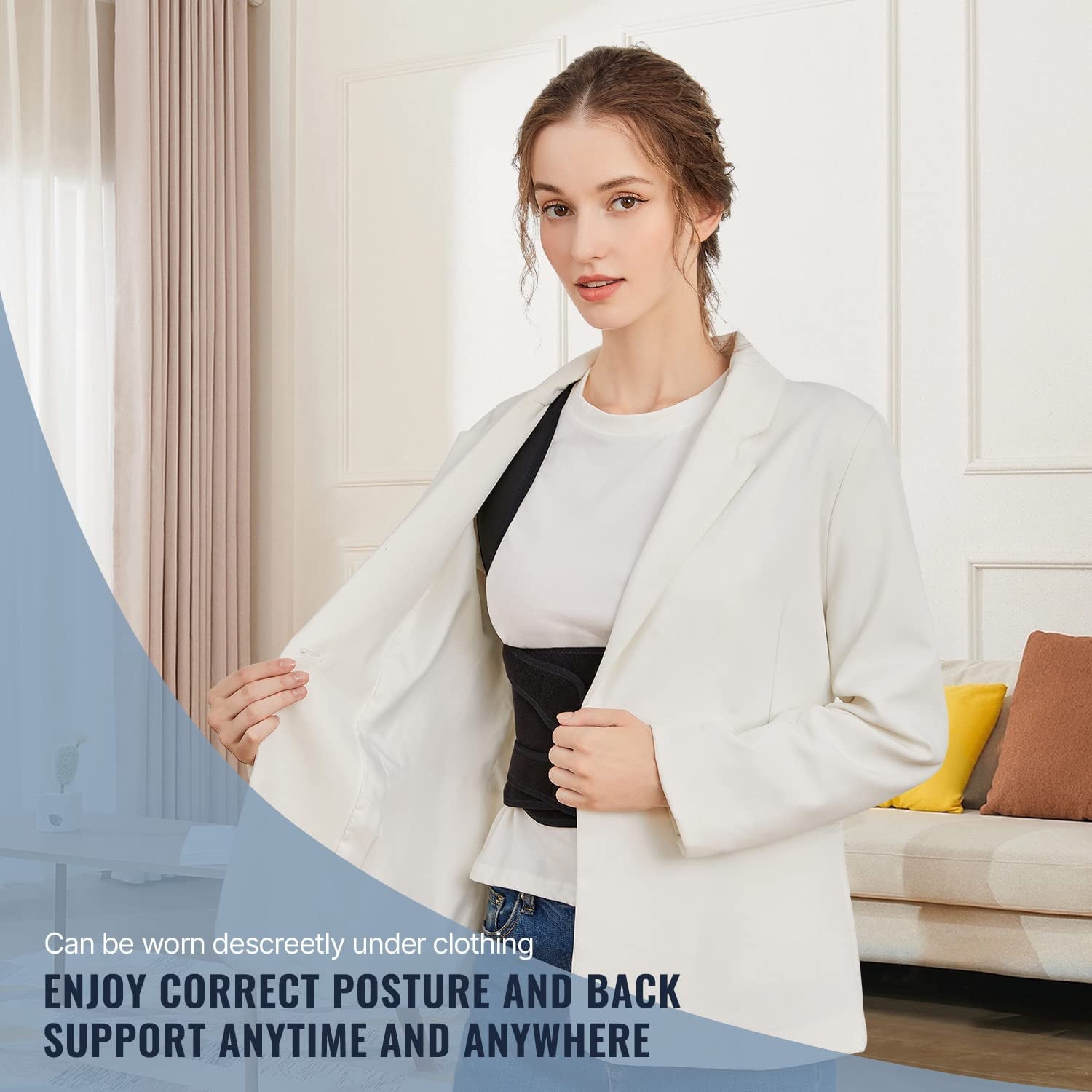 Back Brace Posture Corrector for Women and Men, Shoulder Straightener, Adjustable Full Back Support, Upper and Lower Back Pain Relief - Scoliosis, Hunchback, Hump, Thoracic, Spine Corrector