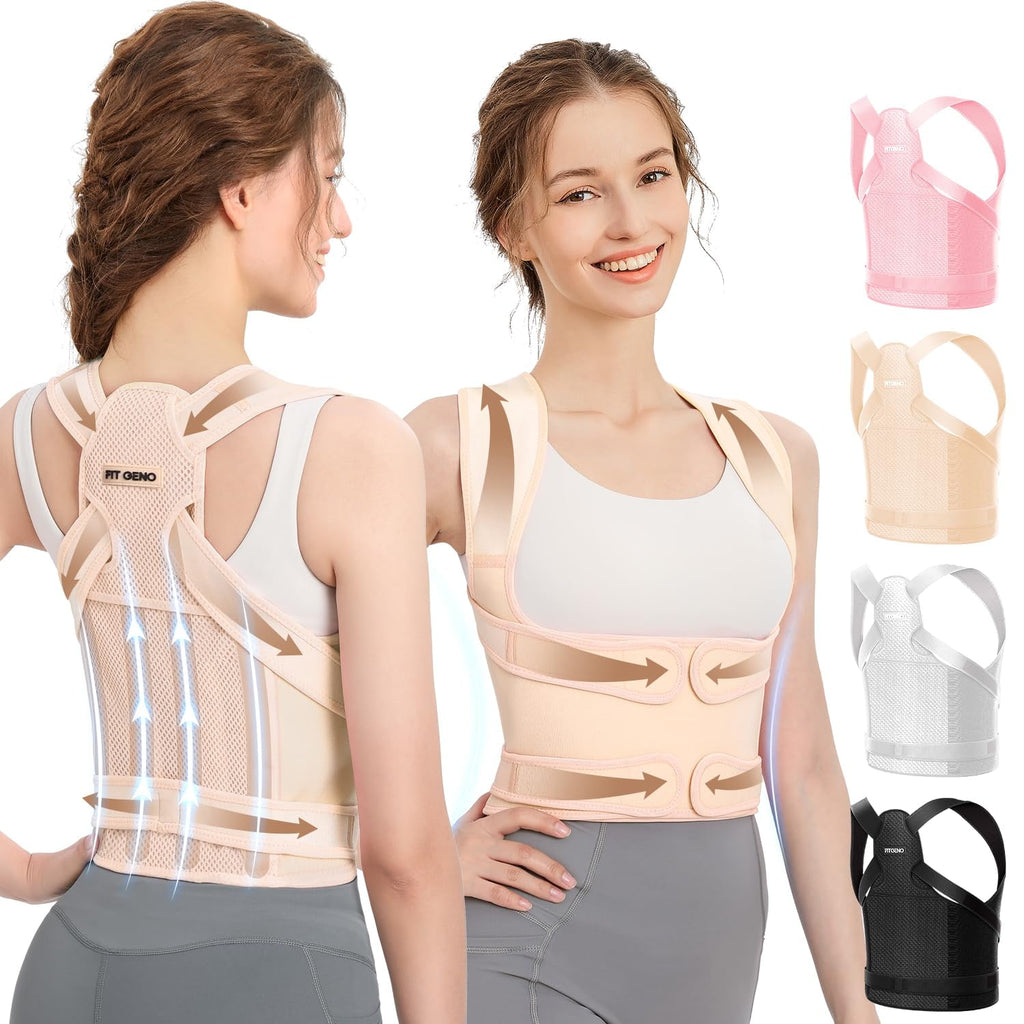 Back Brace Posture Corrector for Women and Men, Shoulder Straightener, Adjustable Full Back Support, Upper and Lower Back Pain Relief - Scoliosis, Hunchback, Hump, Thoracic, Spine Corrector