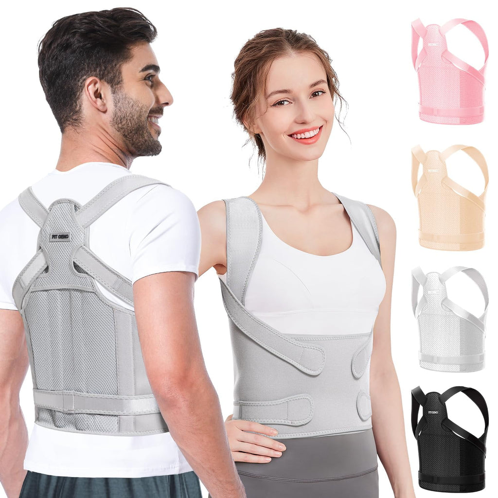 Back Brace Posture Corrector for Women and Men, Shoulder Straightener, Adjustable Full Back Support, Upper and Lower Back Pain Relief - Scoliosis, Hunchback, Hump, Thoracic, Spine Corrector