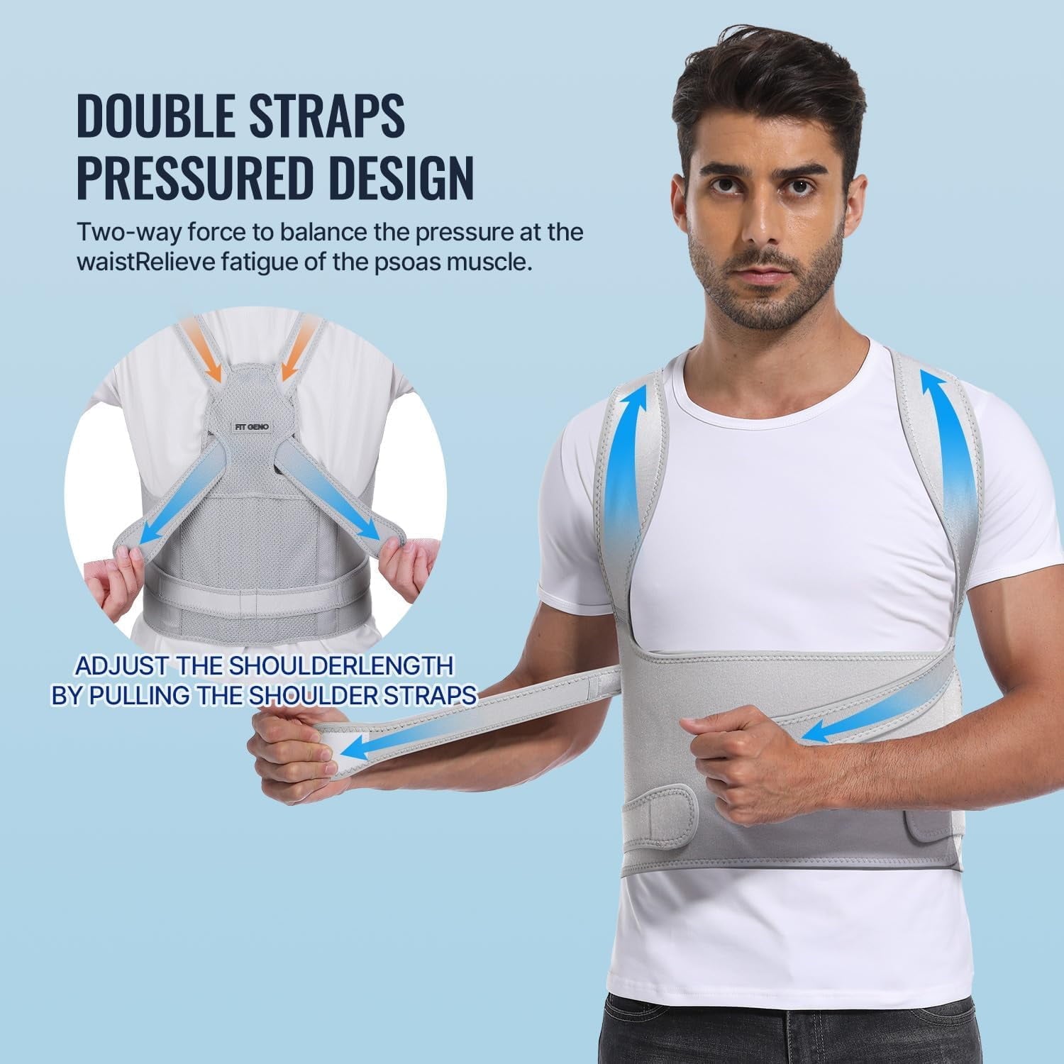 Back Brace Posture Corrector for Women and Men, Shoulder Straightener, Adjustable Full Back Support, Upper and Lower Back Pain Relief - Scoliosis, Hunchback, Hump, Thoracic, Spine Corrector