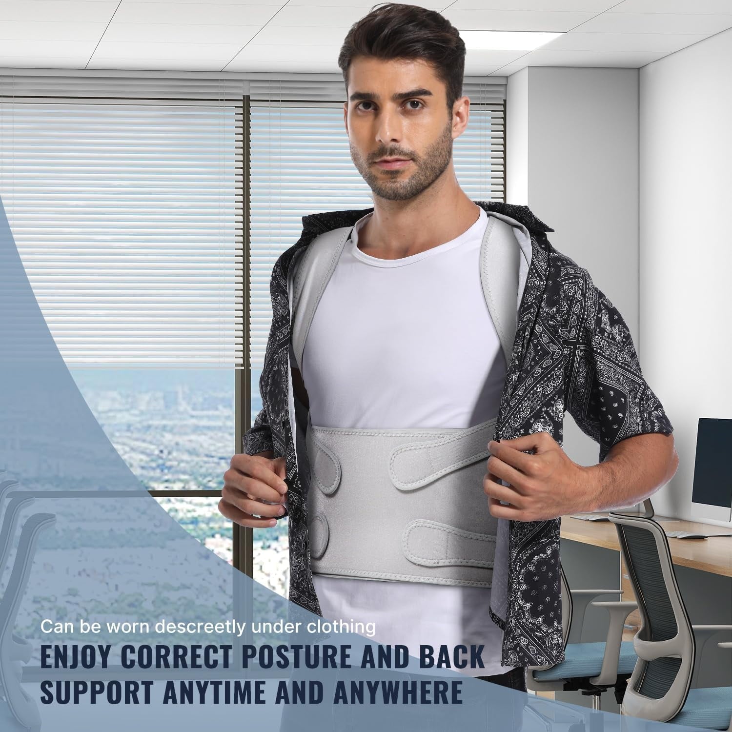 Back Brace Posture Corrector for Women and Men, Shoulder Straightener, Adjustable Full Back Support, Upper and Lower Back Pain Relief - Scoliosis, Hunchback, Hump, Thoracic, Spine Corrector