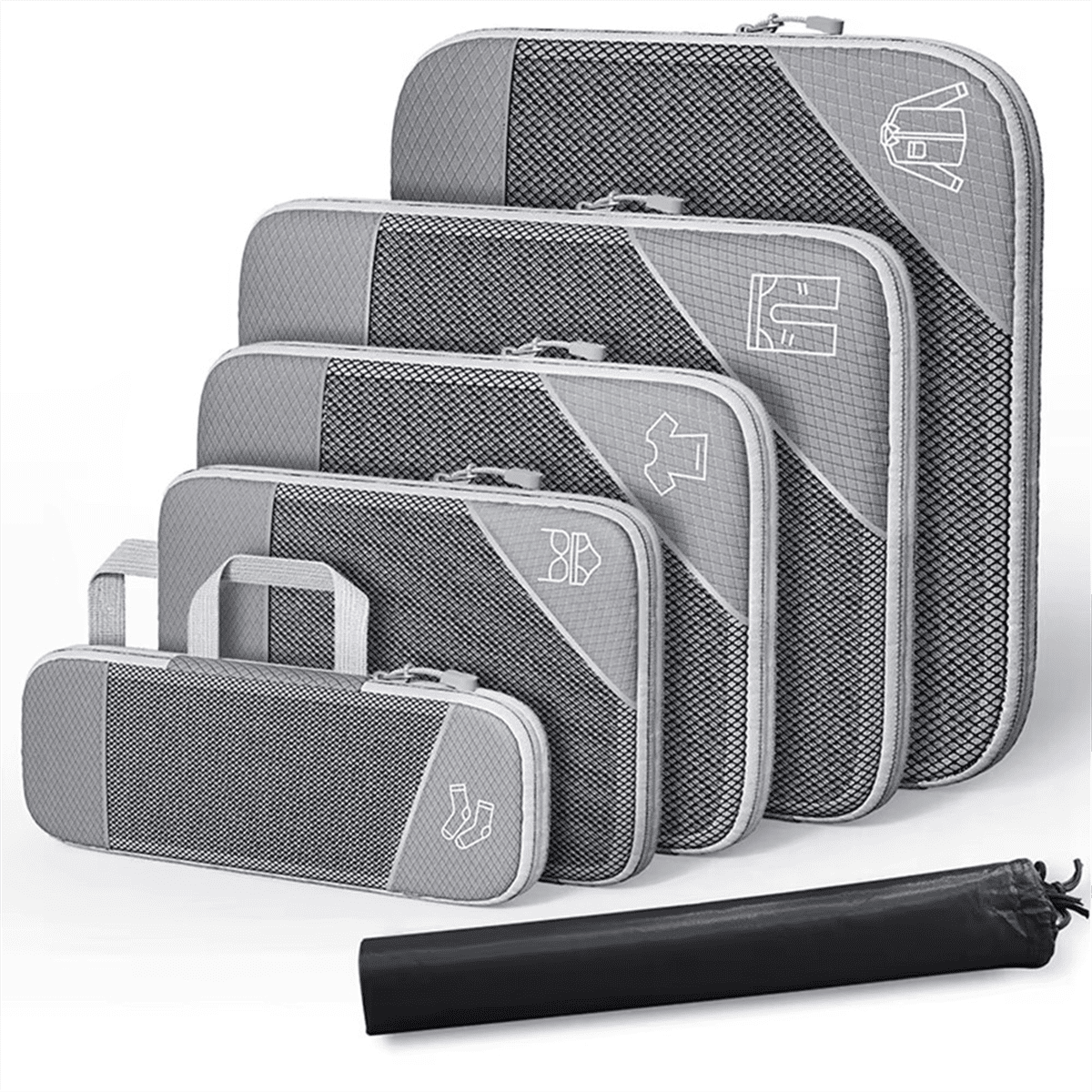 6PCS Compressed Packing Cubes Set, Portable Luggage Organizers, Ideal for Compressed Packing &amp; Suitcase Organization,6 * Travel Packing Cubes,As Shown