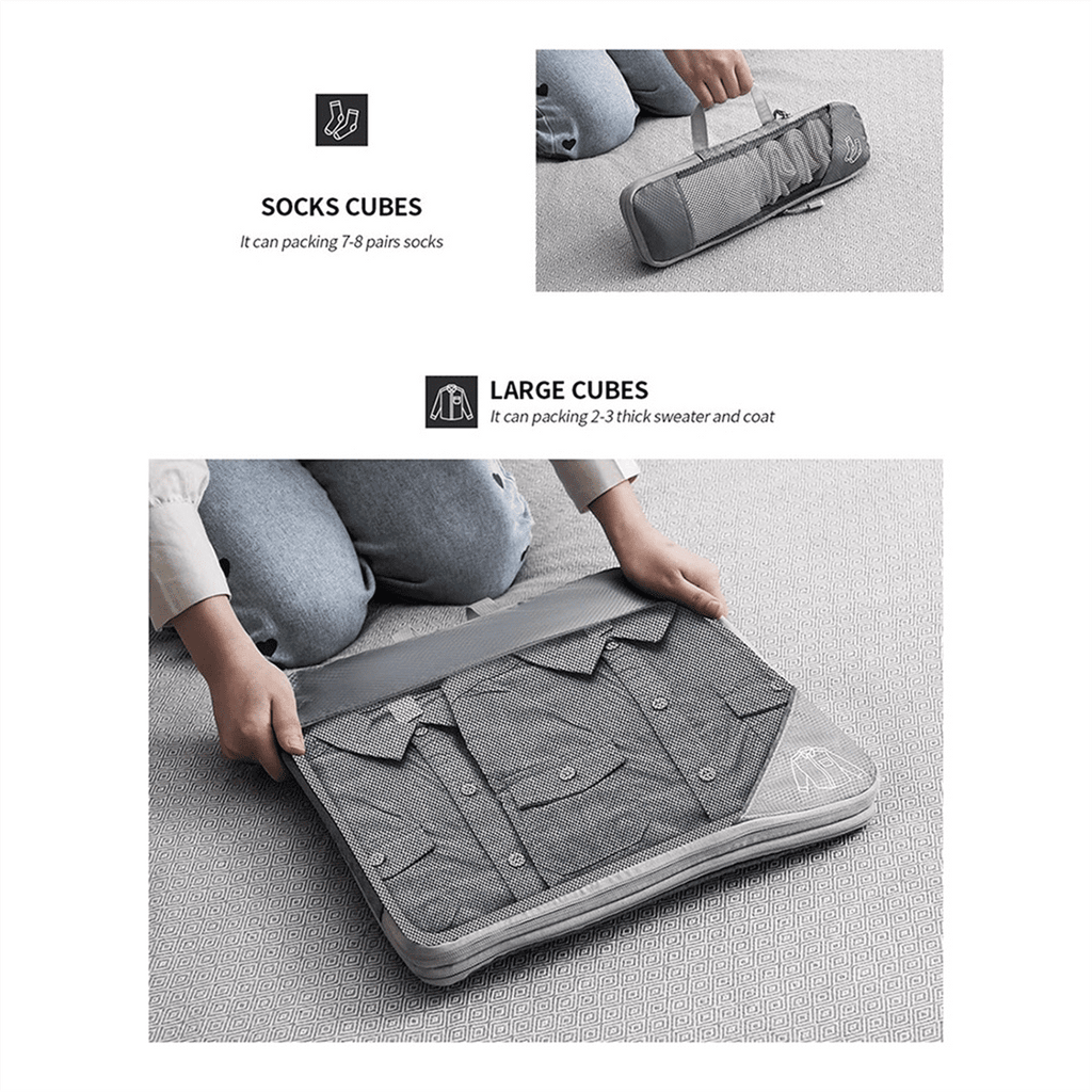 6PCS Compressed Packing Cubes Set, Portable Luggage Organizers, Ideal for Compressed Packing &amp; Suitcase Organization,6 * Travel Packing Cubes,As Shown