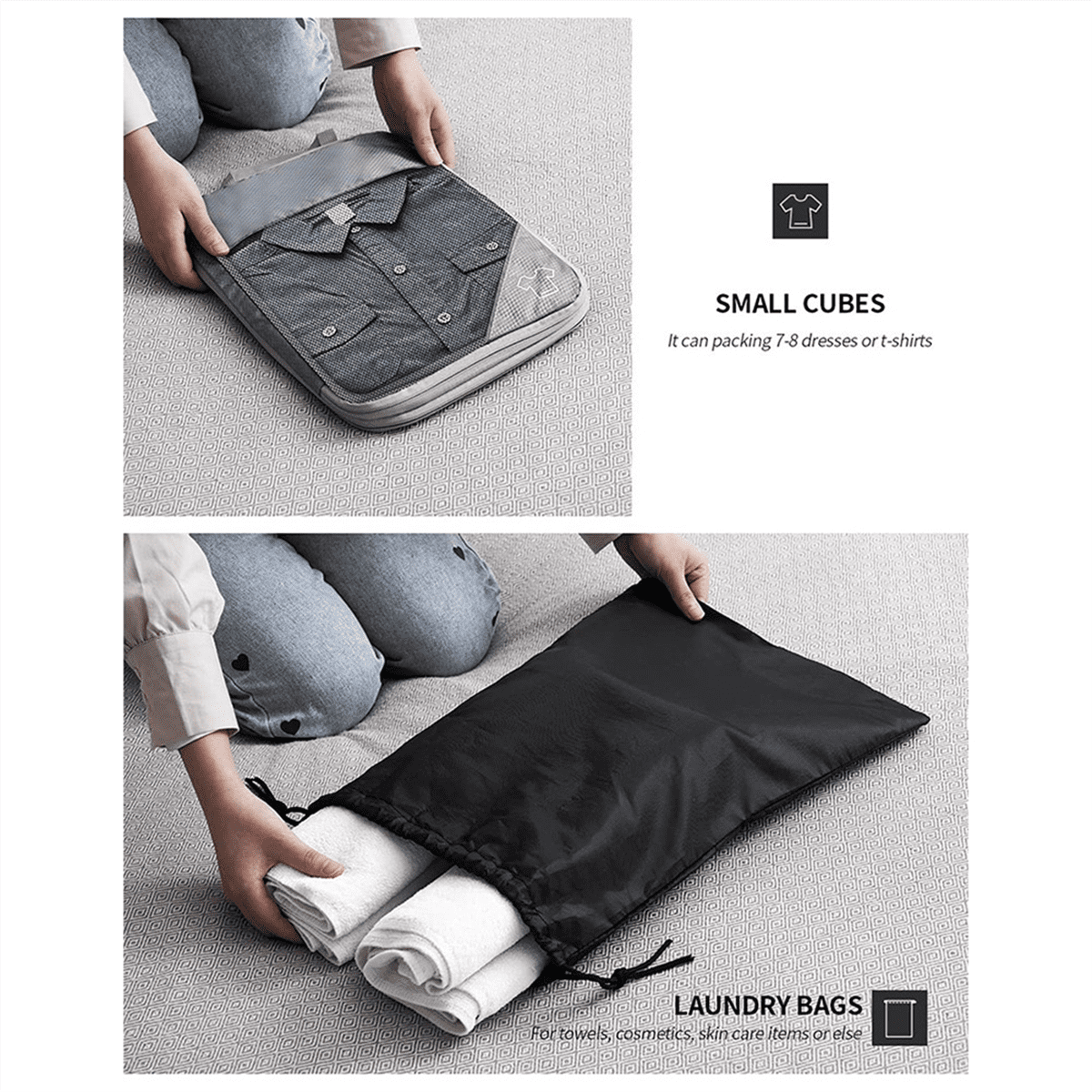 6PCS Compressed Packing Cubes Set, Portable Luggage Organizers, Ideal for Compressed Packing &amp; Suitcase Organization,6 * Travel Packing Cubes,As Shown
