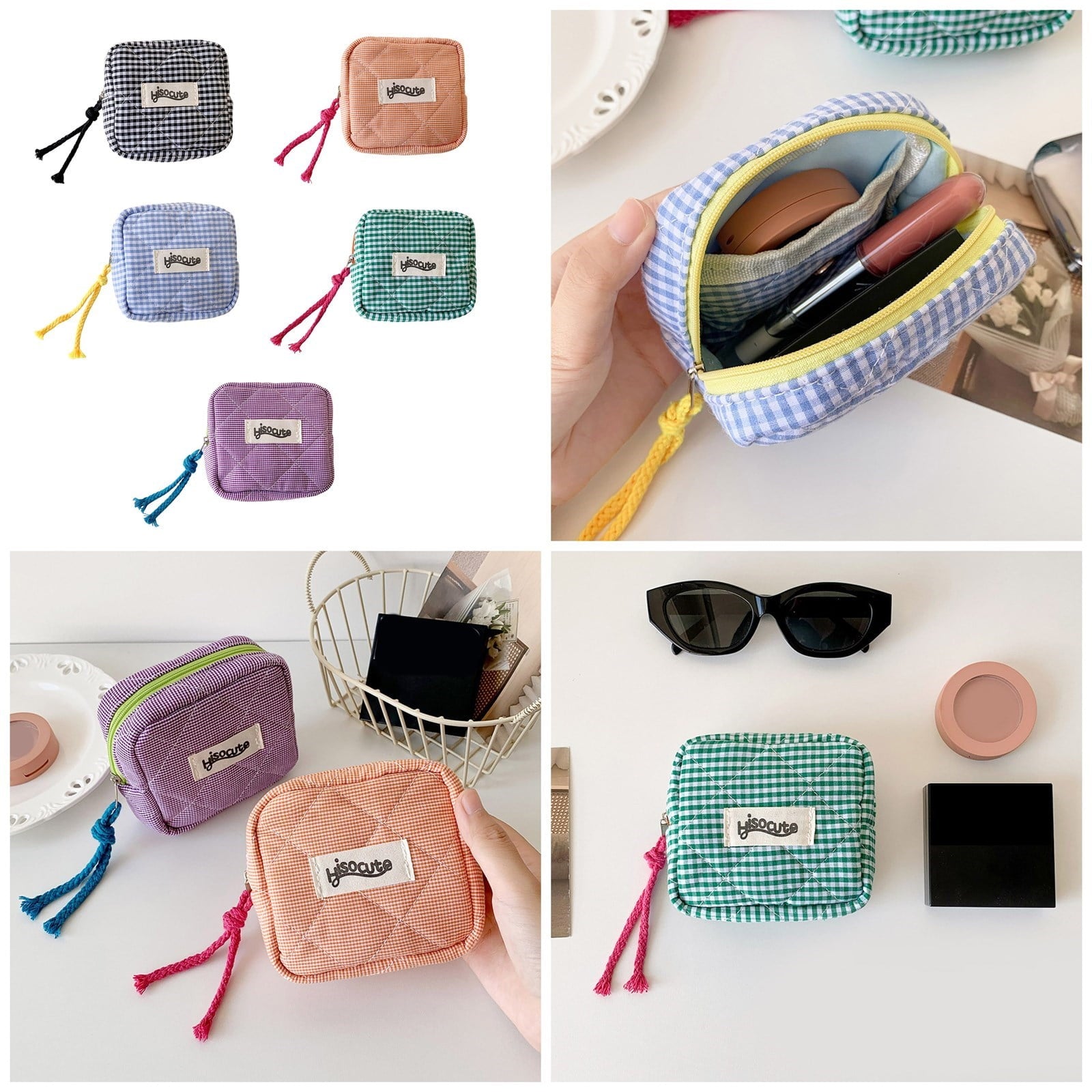 Minis Makeup Bag for Purse Travel Coin Pouches Sanitary Napkin Storage Bag Lipstick Makeup Organizers for School