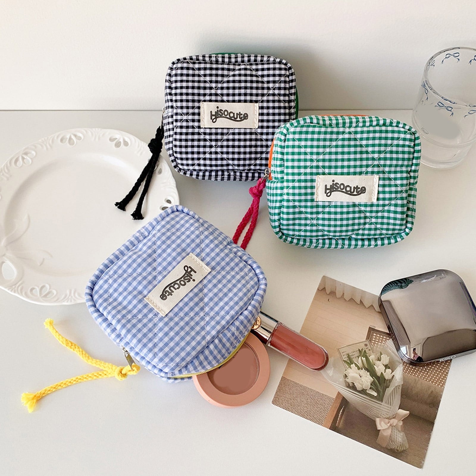 Minis Makeup Bag for Purse Travel Coin Pouches Sanitary Napkin Storage Bag Lipstick Makeup Organizers for School