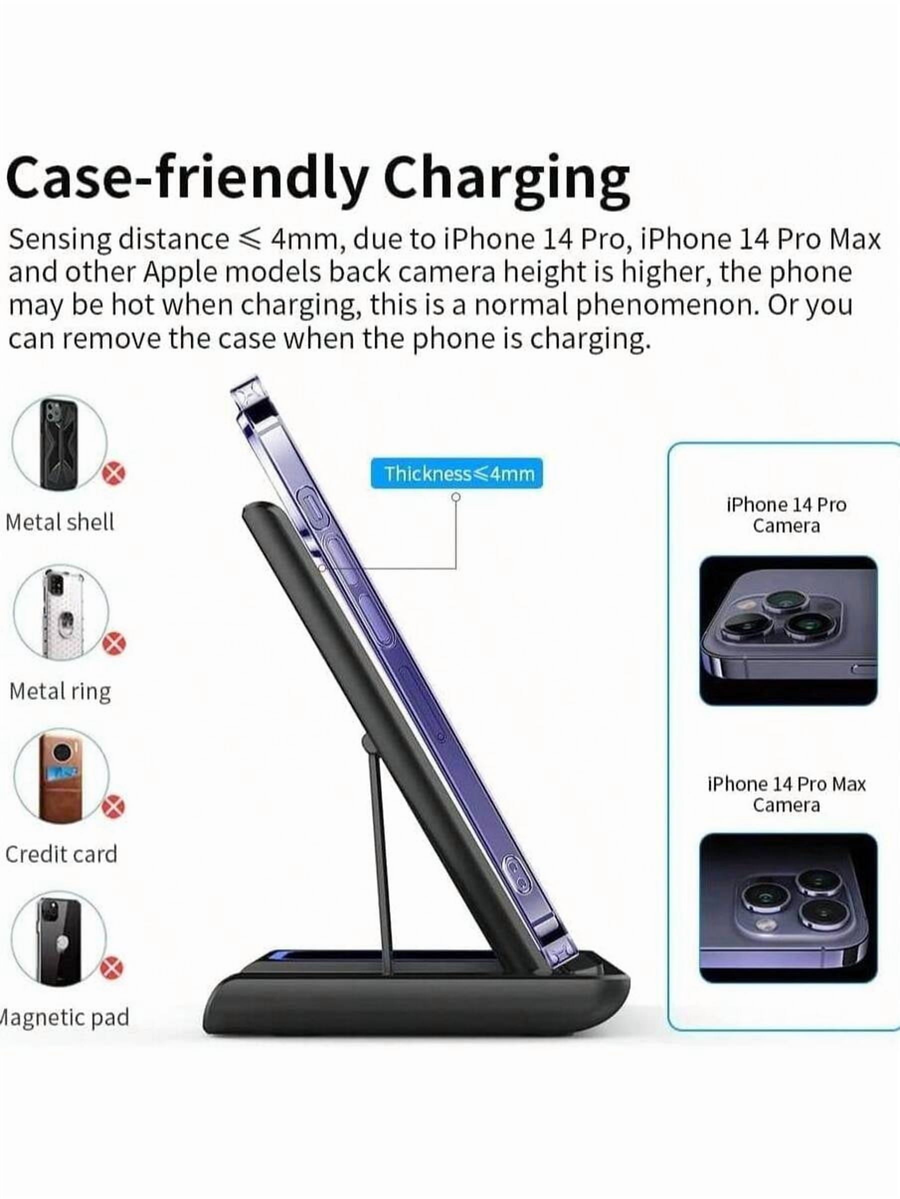 3-in-1 Foldable Fast Wireless Charger Stand - USB-C for iPhone 15-11/Apple Watch 9-SE (Home Desktop Gift for Family Birthday)