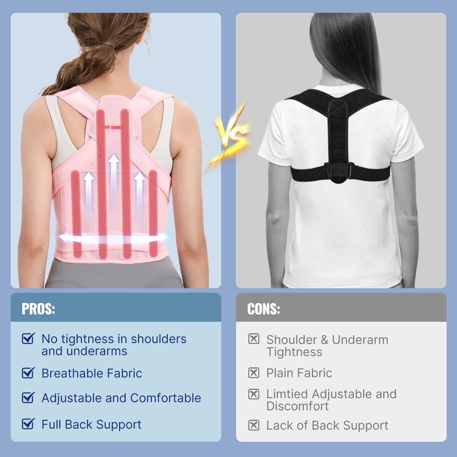 Back Brace Posture Corrector for Women and Men, Shoulder Straightener, Adjustable Full Back Support, Upper and Lower Back Pain Relief - Scoliosis, Hunchback, Hump, Thoracic, Spine Corrector