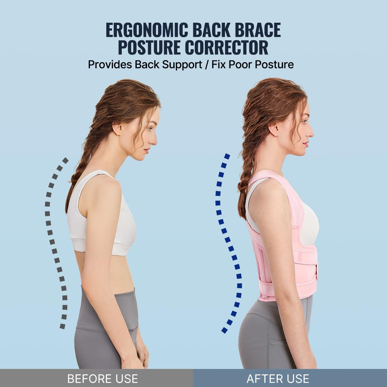 Back Brace Posture Corrector for Women and Men, Shoulder Straightener, Adjustable Full Back Support, Upper and Lower Back Pain Relief - Scoliosis, Hunchback, Hump, Thoracic, Spine Corrector