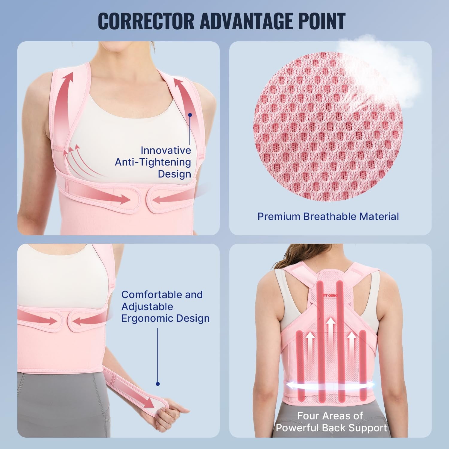 Back Brace Posture Corrector for Women and Men, Shoulder Straightener, Adjustable Full Back Support, Upper and Lower Back Pain Relief - Scoliosis, Hunchback, Hump, Thoracic, Spine Corrector