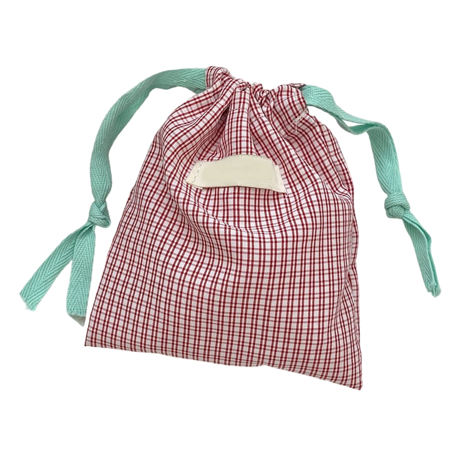 Drawstring Makeup Bag Portable Cosmetic Bag Plaids Toiletry Bag Lipstick Storage Bag Travel Wash Bag Jewelry Organizers