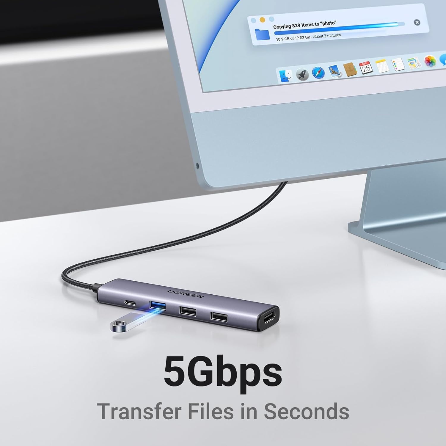 USB C Hub 5 in 1 Multiport Adapter Revodok 105 4K HDMI, 100W Power Delivery, 3 USB-A Data Ports, USB C Dongle for MacBook Pro/Air, iPad Pro, iMac, iPhone 16 Pro/Pro Max, XPS, Thinkpad