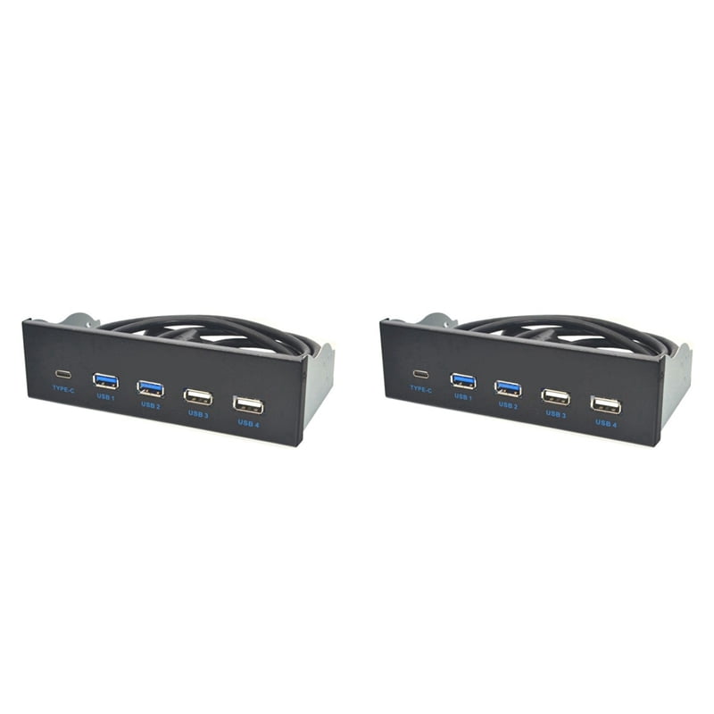 2pcs 5.25 Inch Usb3.1 Gen2 Front Panel Usb Hub 2 Ports Usb3.0+2 Ports Usb2.0+1 Port Type-C with Type-E Connector
