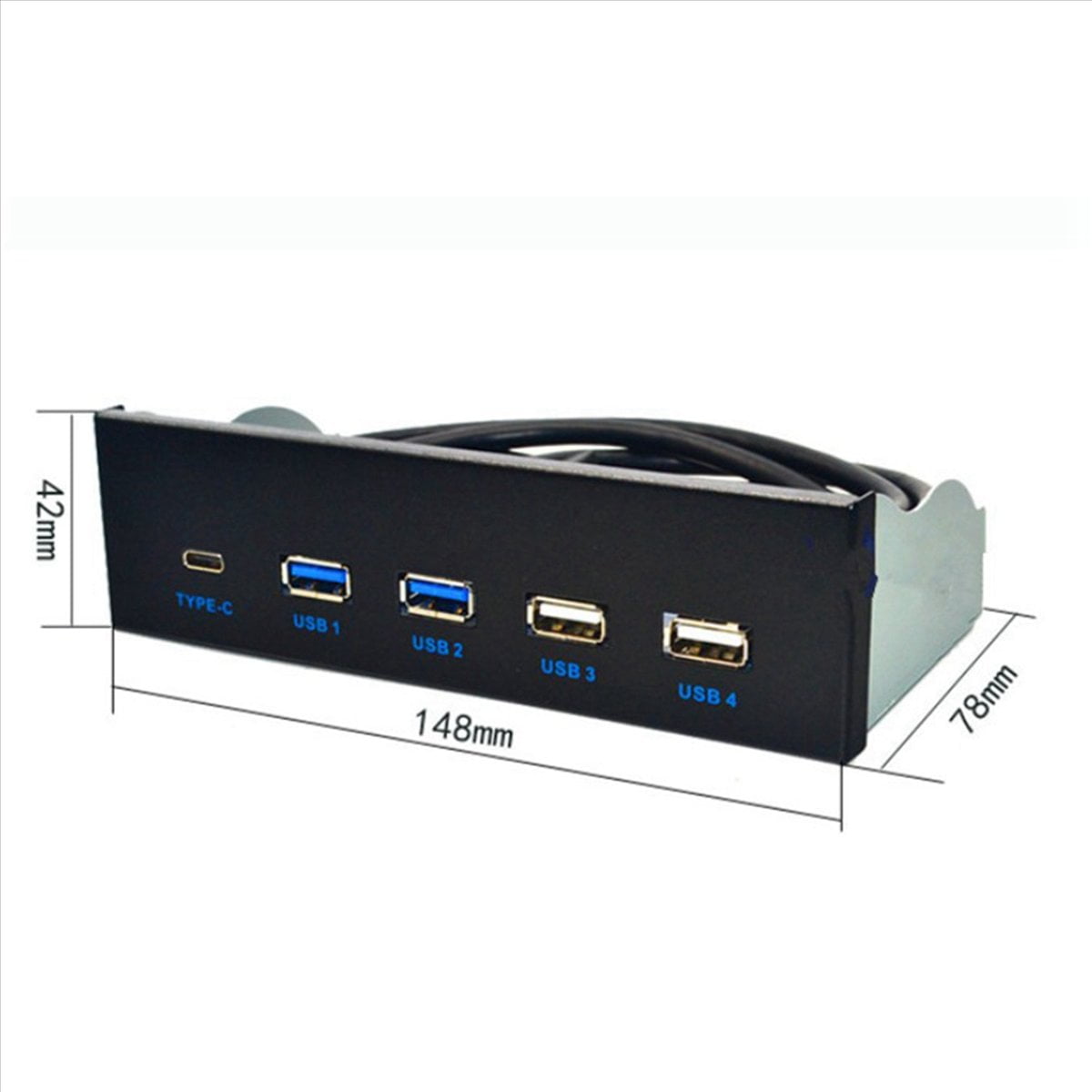 2pcs 5.25 Inch Usb3.1 Gen2 Front Panel Usb Hub 2 Ports Usb3.0+2 Ports Usb2.0+1 Port Type-C with Type-E Connector