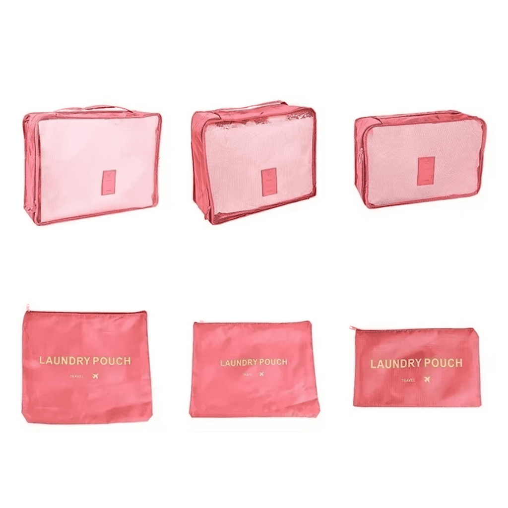 6pcs Travel Storage Bags Suitcase Packing Set Storage Cases Portable Luggage Organizer Clothes Shoe Foldable Organizer,1 * Travel bag set,As Shown