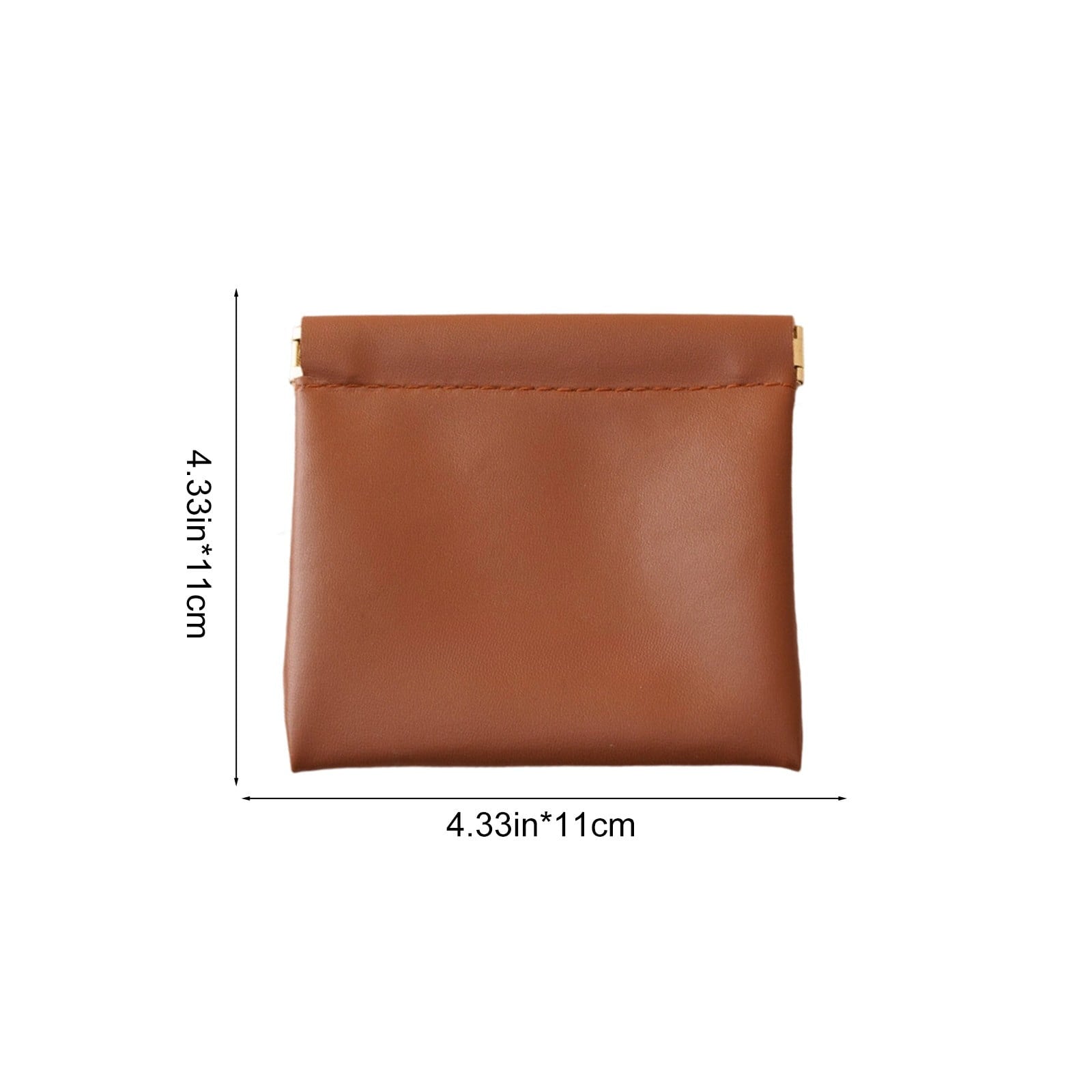 Auto Closing PU Leather Cosmetic Bag, Zipper Free Mini Makeup Pouch, Waterproof Travel Organizer For Jewelry And Headphones, Handy Storage