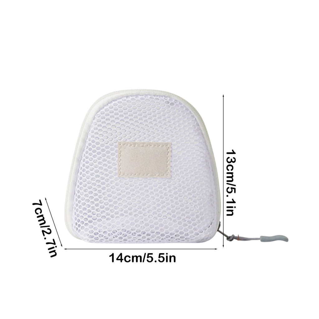 Portable Mesh Cosmetic Bag, 14x13x7cm Transparent Makeup Organizer, Polyester Travel Wash Pouch, Compact Toiletries Storage Case, Small Vacation Pool Accessory Holder