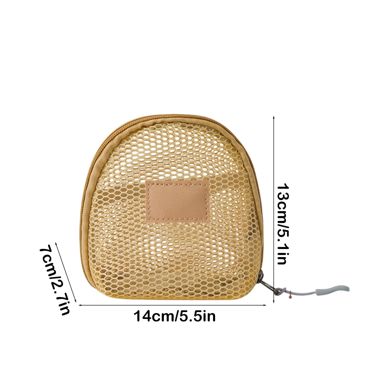 Portable Mesh Cosmetic Bag, 14x13x7cm Transparent Makeup Organizer, Polyester Travel Wash Pouch, Compact Toiletries Storage Case, Small Vacation Pool Accessory Holder