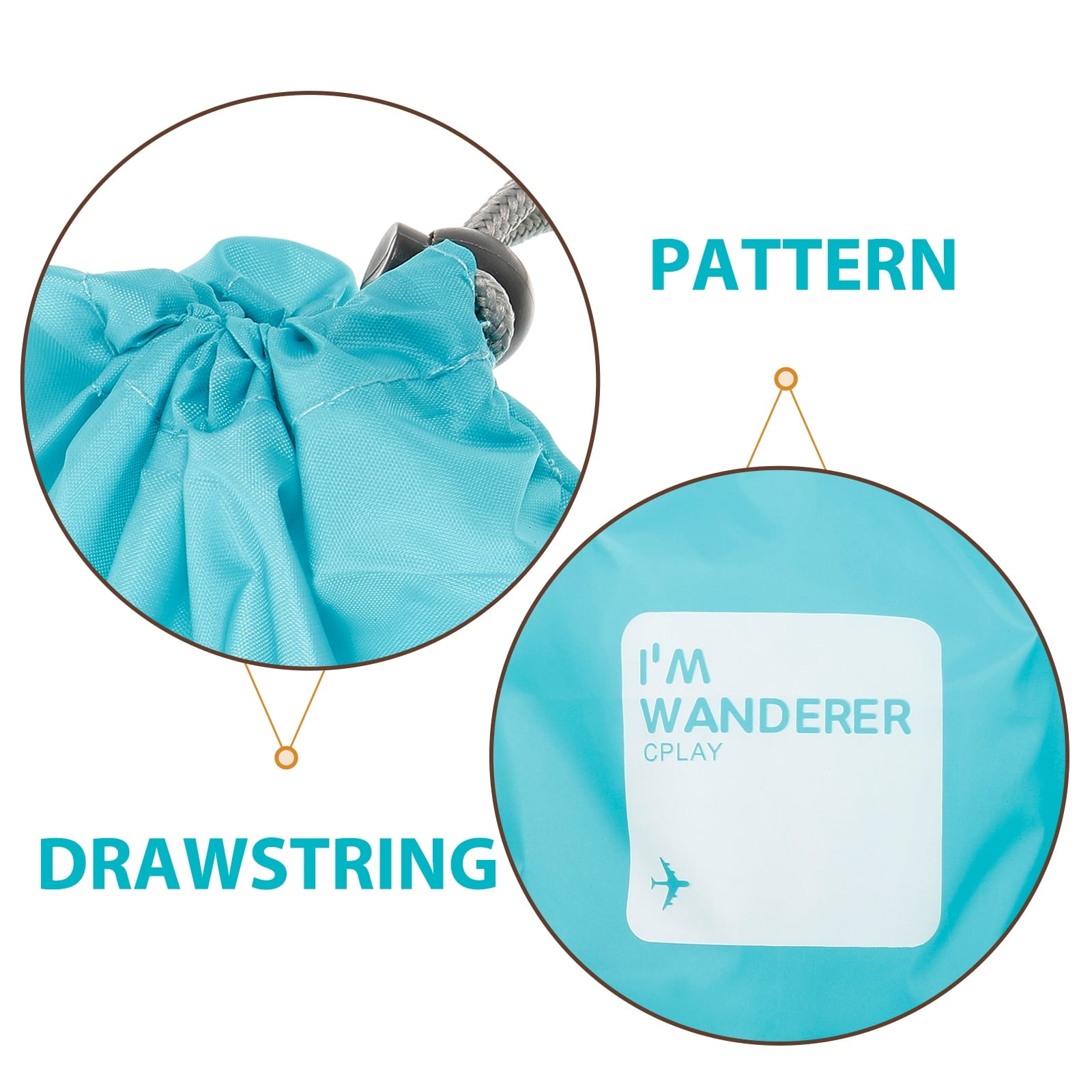 unbranded A Set of 4pcs Universal Outdoor Travel Waterproof Nylon Drawstring Storage Bags Pouches Organizers in Different Sizes (Sky-blue)