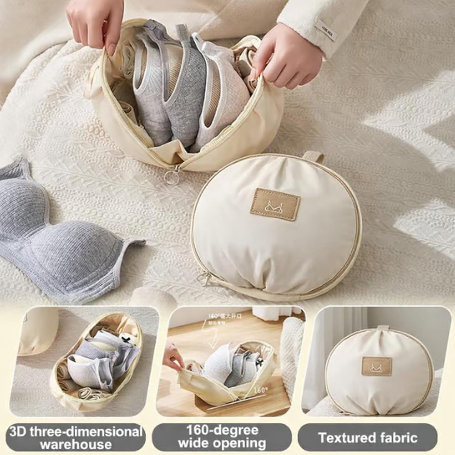 Lingerie Storage Bag Set, Multi-compartment Underwear Organizer Travel Bag, 2026 New Travel Underwear Organizer Bag, Protects Bras &amp; Panties for Travel or Home, Multi-compartment Storage Bag