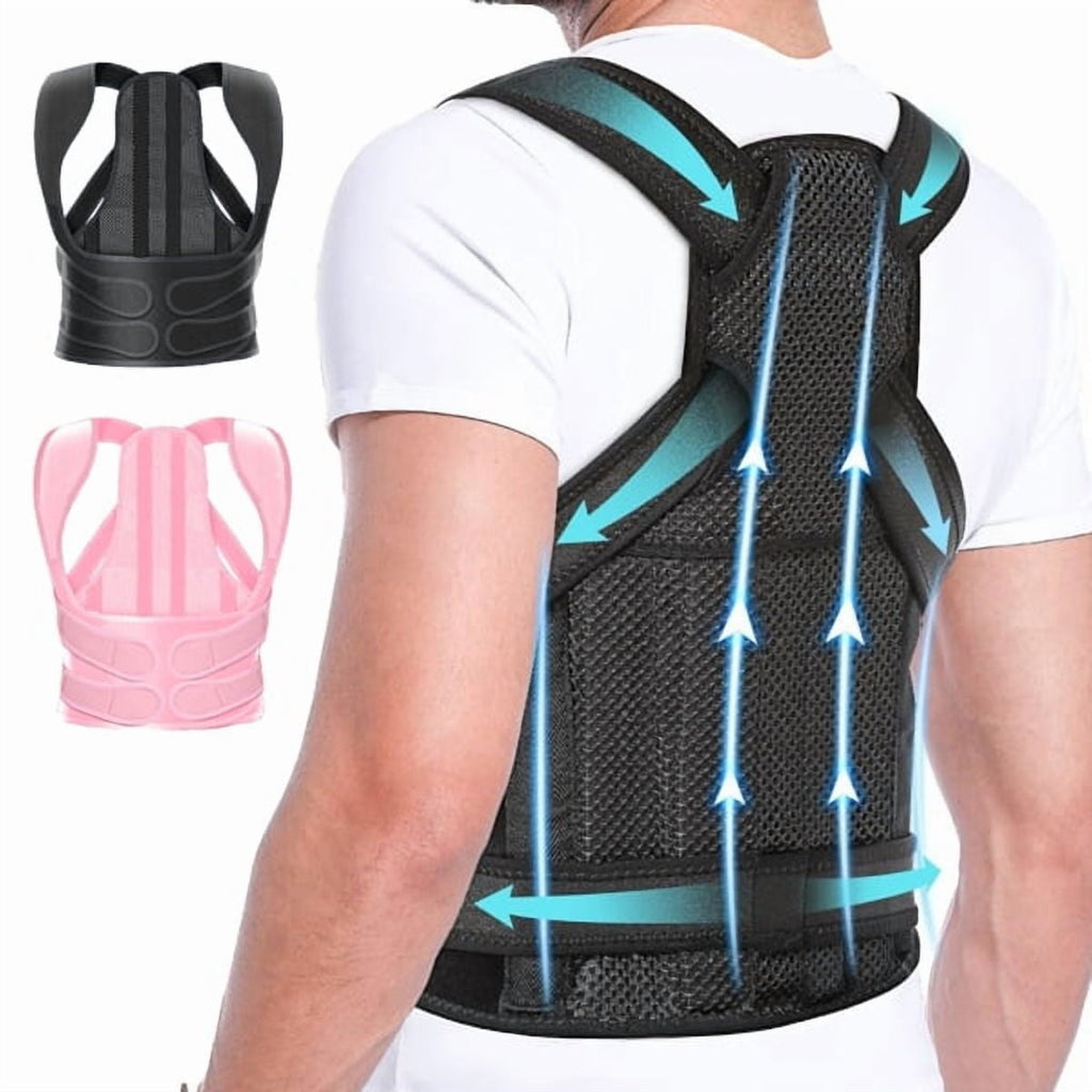 Adjustable Back Brace Posture Corrector – Full Back Support for Men &amp; Women, Shoulder Straightener &amp; Pain Relief