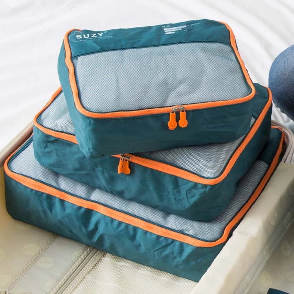7 Pieces Set Travel Organizer Storage Bags Suitcase Portable Luggage Organizer Clothes Shoe Tidy Pouch Packing Set , 1