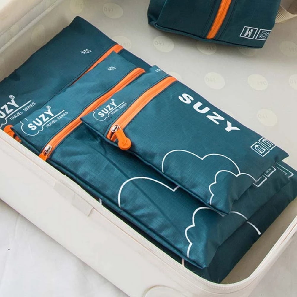 7 Pieces Set Travel Organizer Storage Bags Suitcase Portable Luggage Organizer Clothes Shoe Tidy Pouch Packing Set , 1