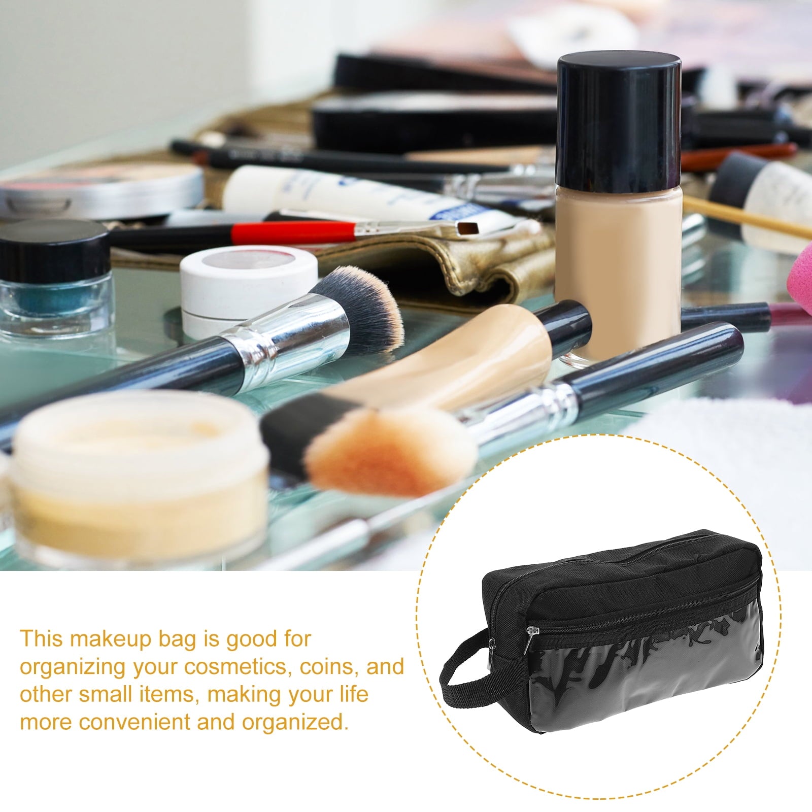 Small Makeup Bag Travel Pouch Toiletries Organizer with Zipper for Women Travel Essential