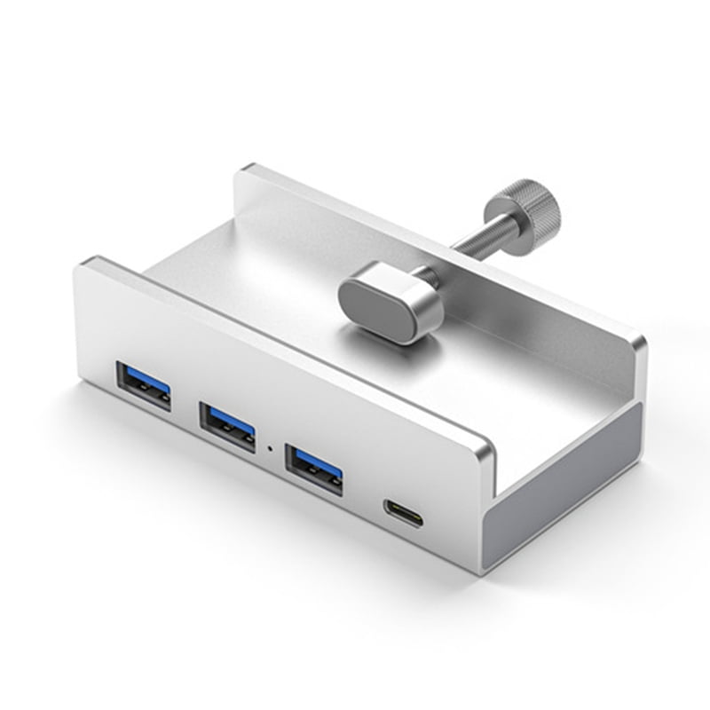 USB 3.0 Type C HUB Aluminum Alloy External Multiports Splitter High Speed Expansion 5GBPS Data Transmission for Desktop,1 x USB 3.0 hub 1 cable,Silver