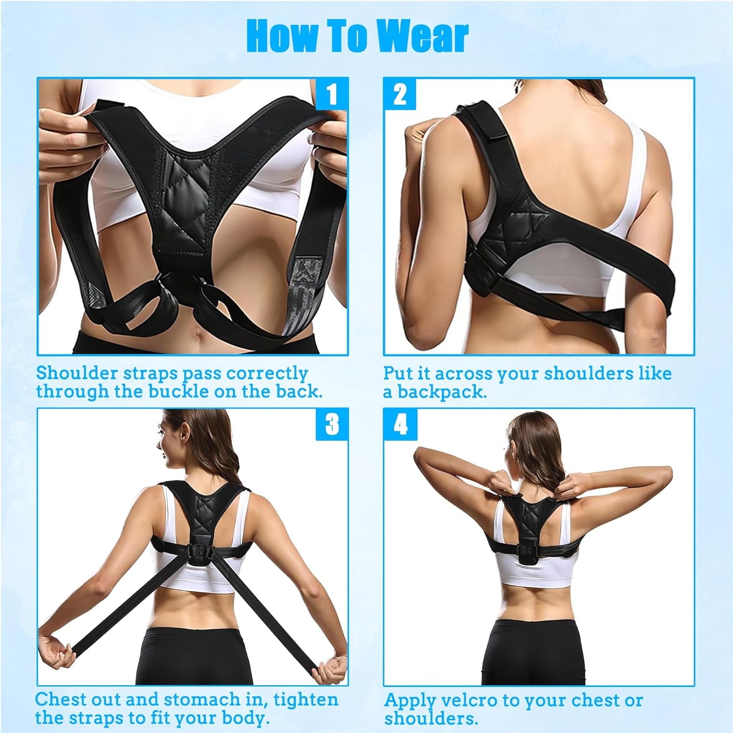 Back Brace Posture Corrector for Men and Women - Invisible &amp; Mesh Breathable Upper Back Brace - Adjustable Back Straightener - Relieve Shoulder, Neck &amp; Back Pain, S(28-37inch)/ L(38-48inch) 1PCS