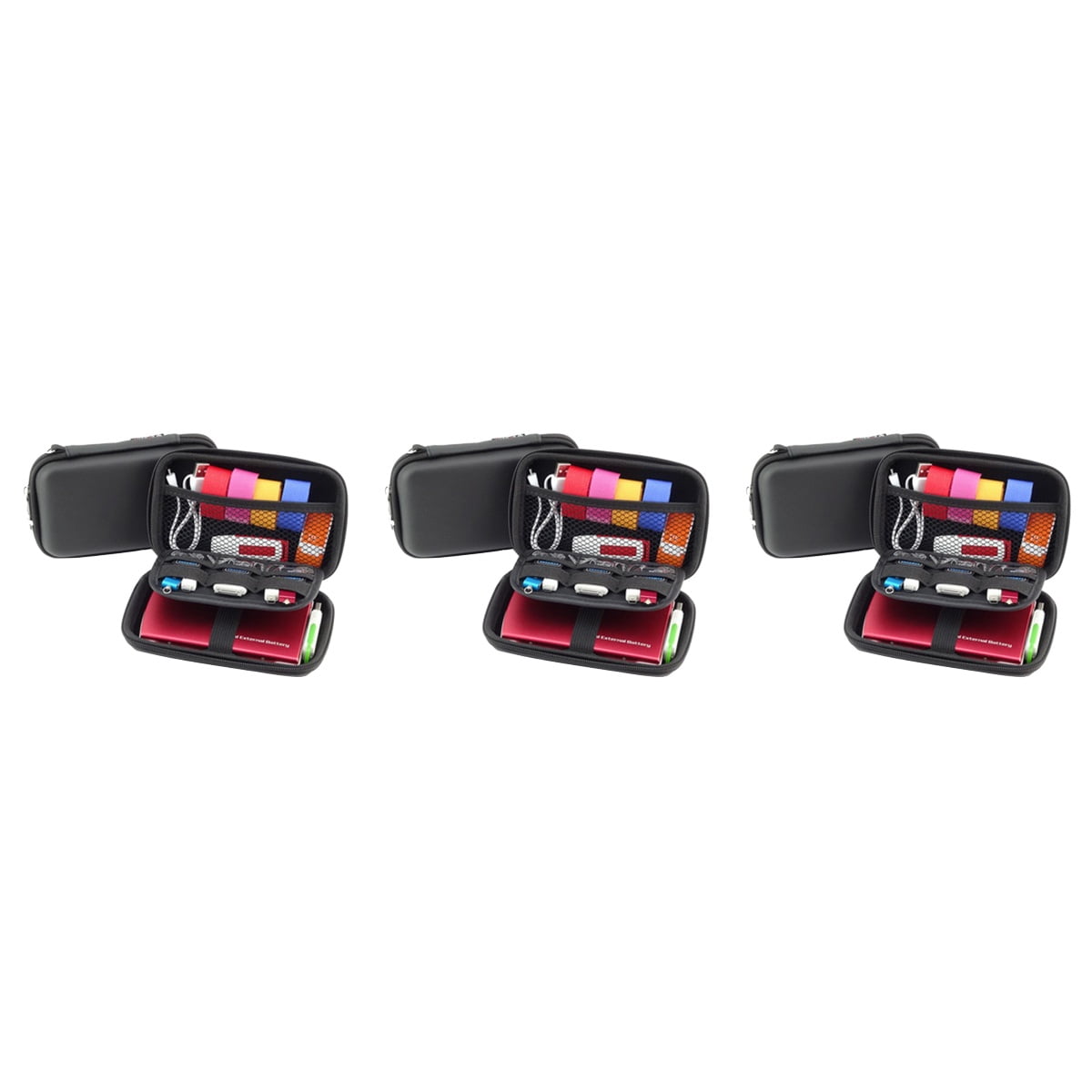 3-Compartment Accessories Storage Bag Organizer for Travel, Electronics, and Daily Use
