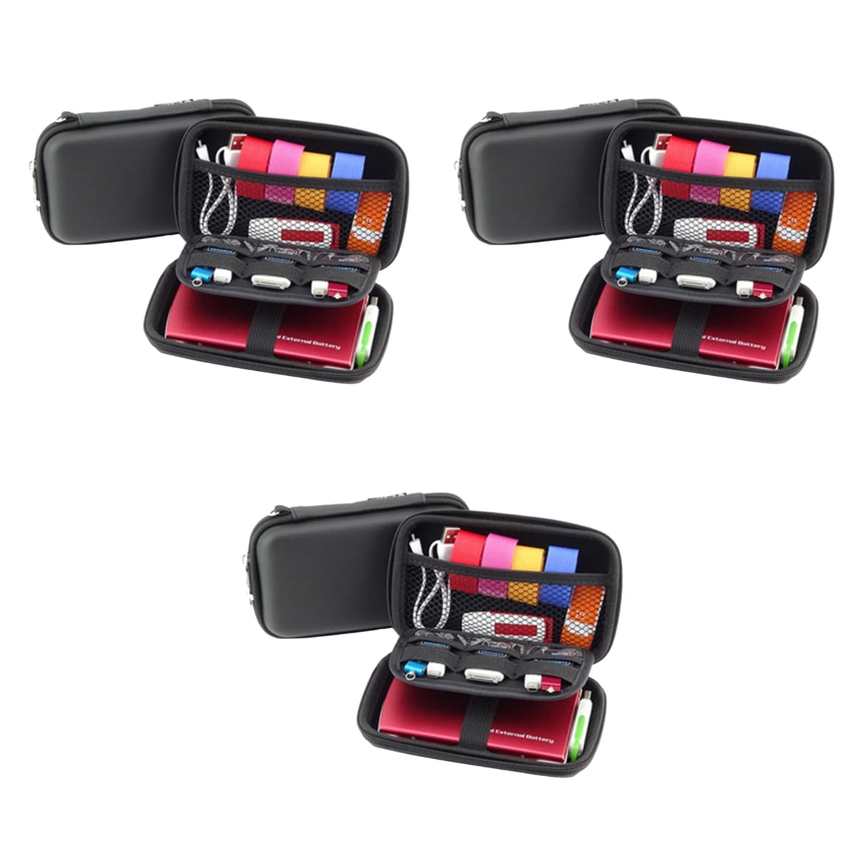 3-Compartment Accessories Storage Bag Organizer for Travel, Electronics, and Daily Use