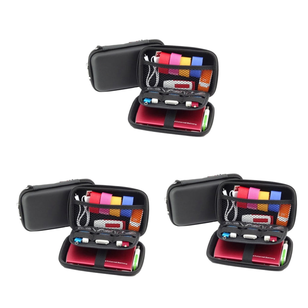 3-Compartment Accessories Storage Bag Organizer for Travel, Electronics, and Daily Use