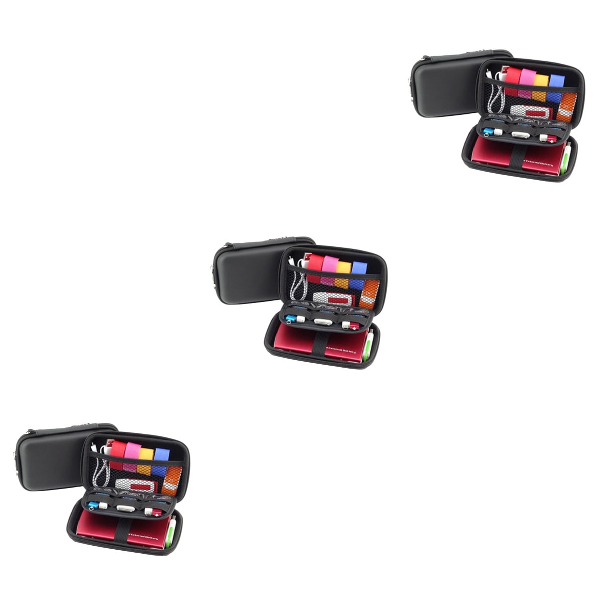 3-Compartment Accessories Storage Bag Organizer for Travel, Electronics, and Daily Use