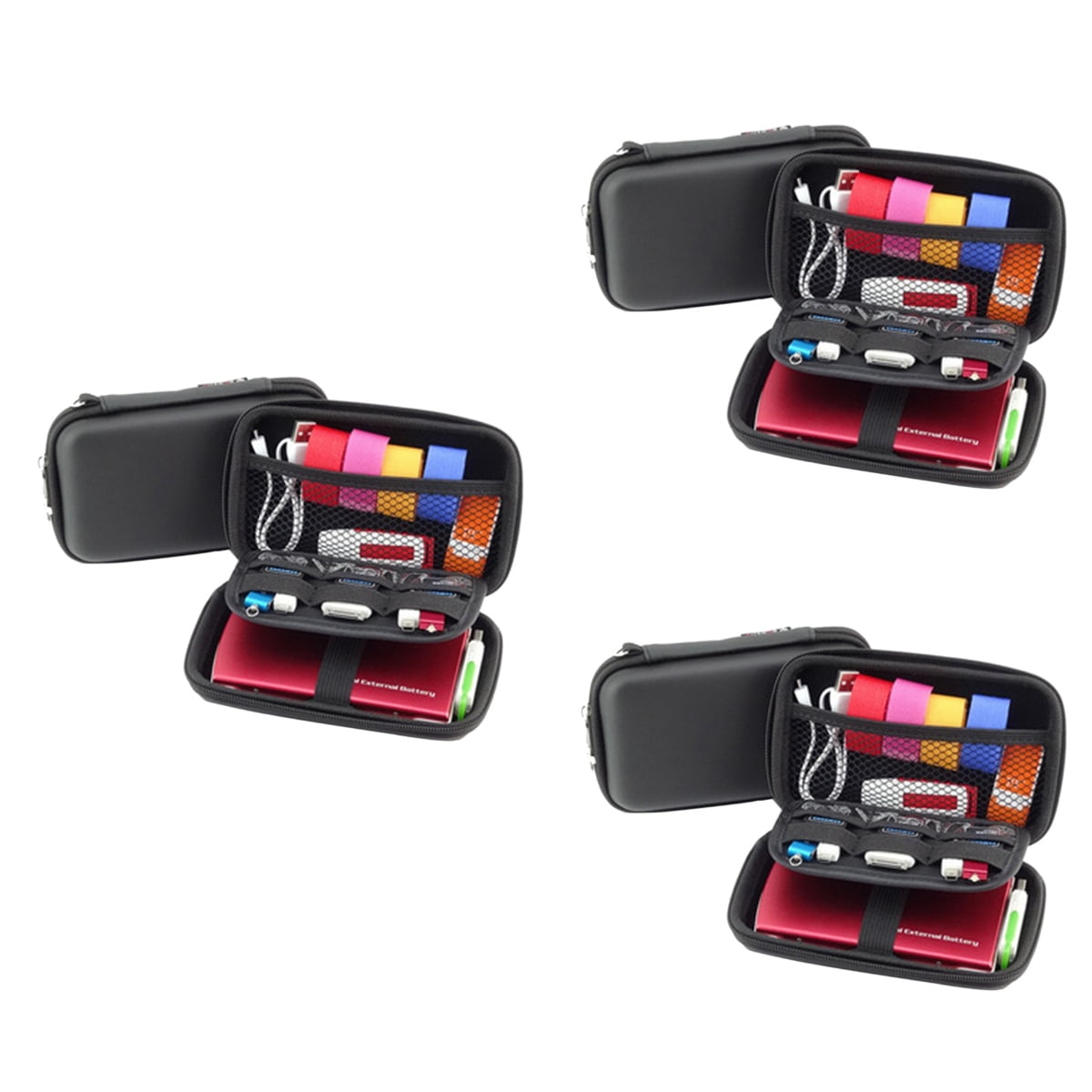 3-Compartment Accessories Storage Bag Organizer for Travel, Electronics, and Daily Use