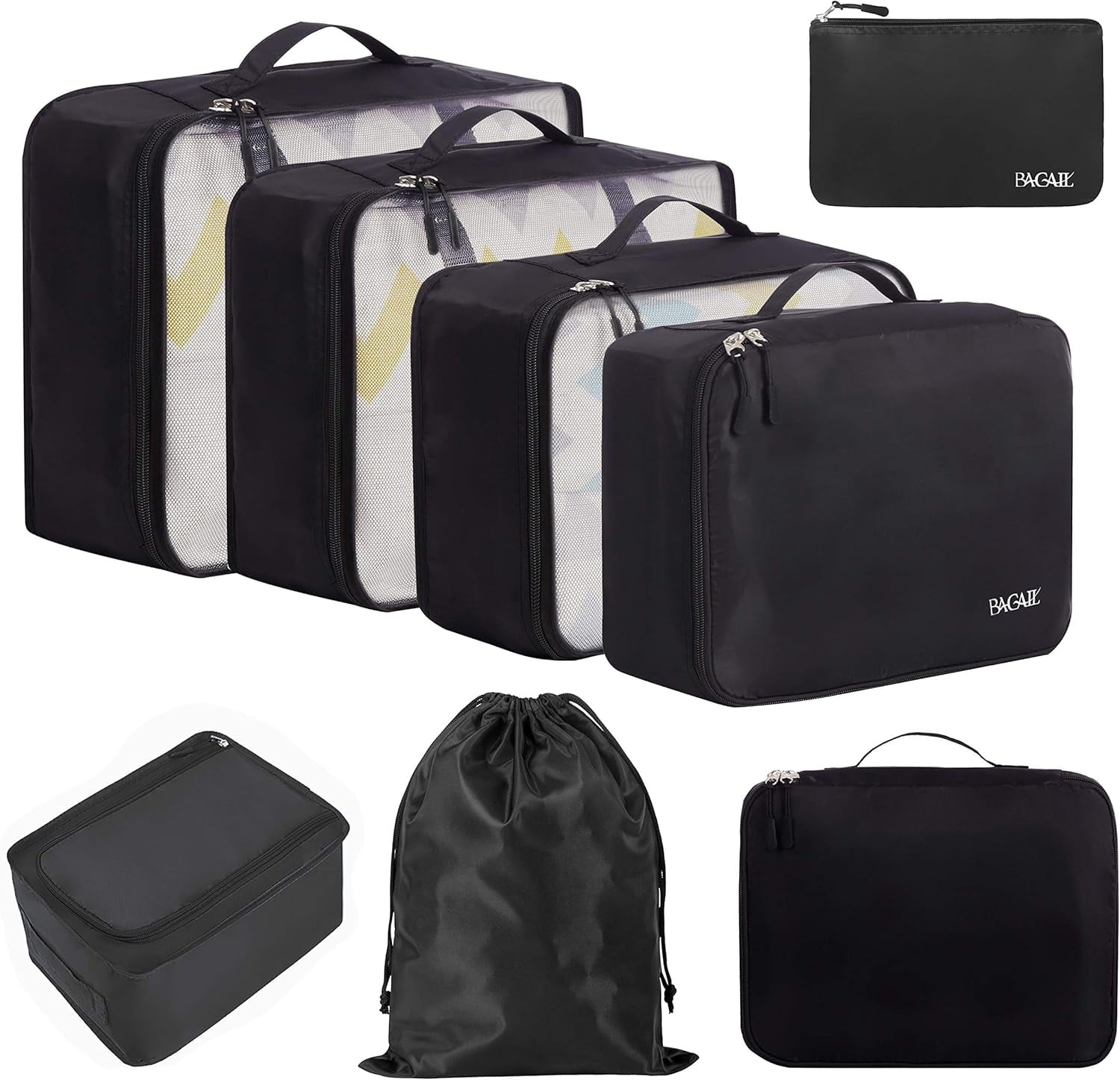 6 Set Packing Cubes Luggage Packing Organizers for Travel Accessories (Beige)