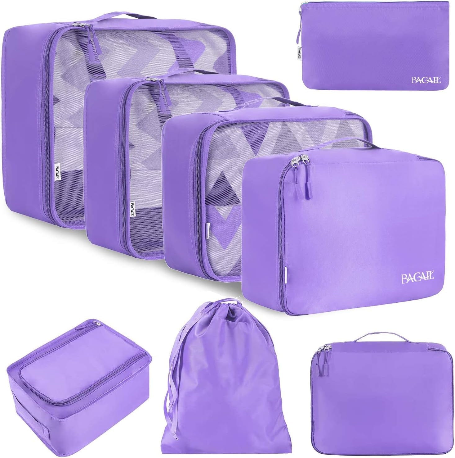 6 Set Packing Cubes Luggage Packing Organizers for Travel Accessories (Beige)