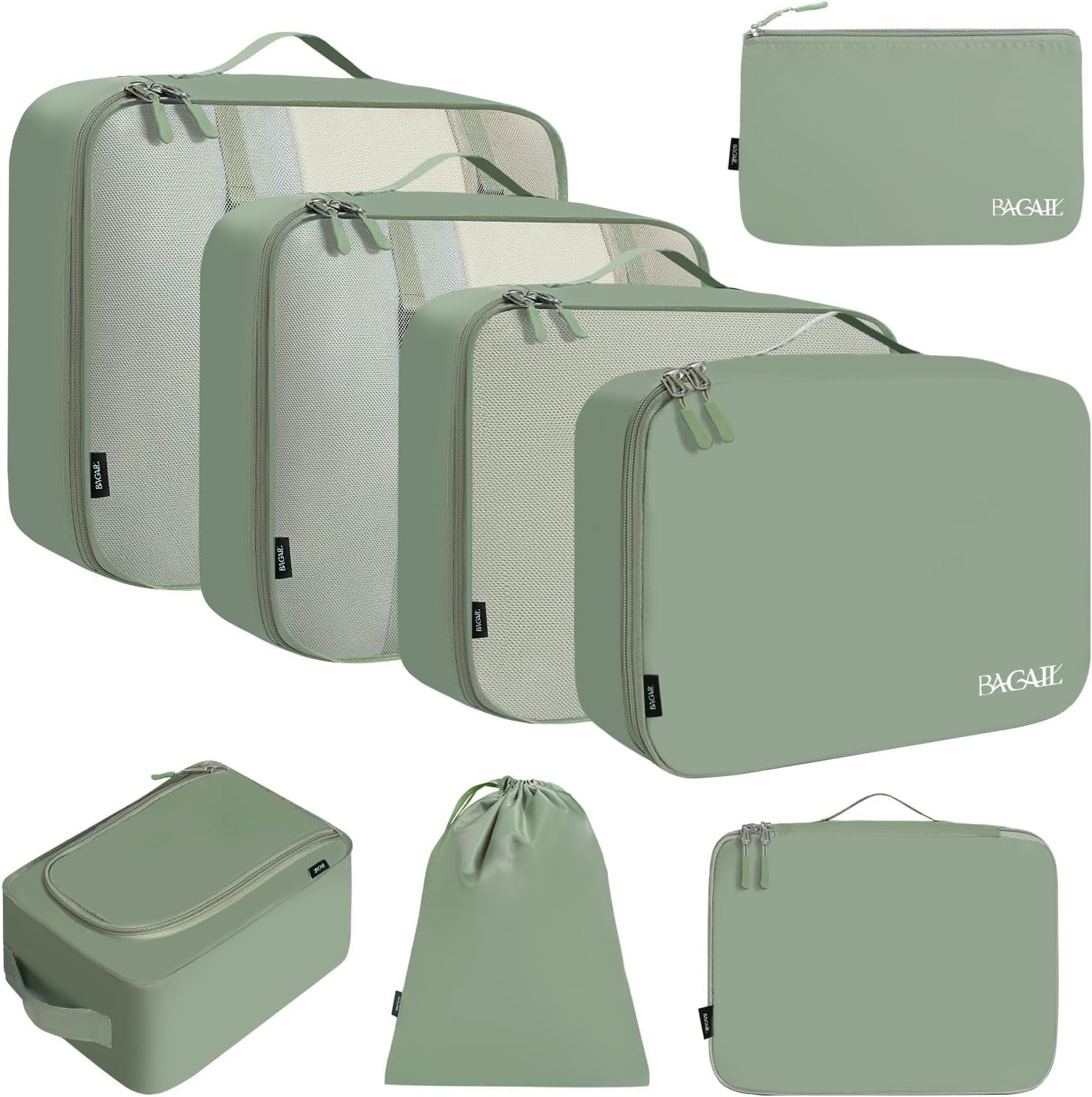 6 Set Packing Cubes Luggage Packing Organizers for Travel Accessories (Beige)